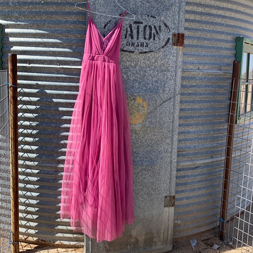 Chiffon + Lace long strappy dress (tall girls!!)